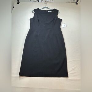 NWT Kasper Black Lined Sheath Dress Size 12